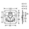 Fermeture papillon encastrable, médium, avec trou pour cadenas