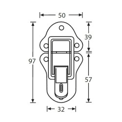 Fermeture grenouille, avec trou pour cadenas