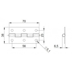 Hinge, external mount, small