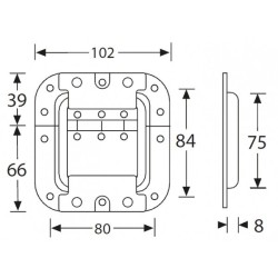 Lid stay with hinge in dish, medium