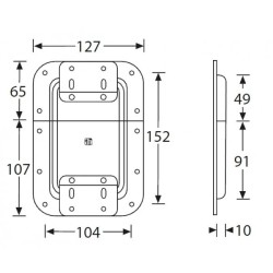 Recessed lid stay WITHOUT hinge, large