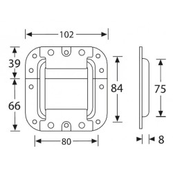 Recessed lid stay WITHOUT hinge, medium