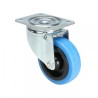 Roulette pivotante bleue pour flight case, sans frein