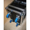 Roulette pivotante bleue pour flight case, sans frein