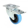 Blue flight case swivel castor, braked