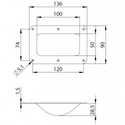 Stapel-Einbauschale für Flightcase-Rolle, tief