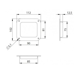 Castor dish, flat