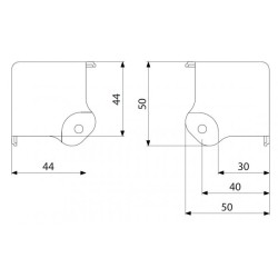 Case corner three-leg cranked for flush-fitting lid section