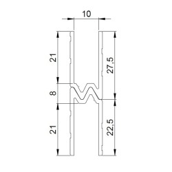 Profilé d'emboîtement 10mm hybride 199cm