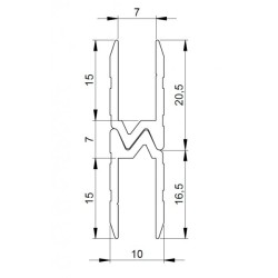 Hybrid-Schließprofil 7mm 199cm