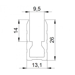 Bodenbefestigung 9,5mm "U" für Trennwände 199 cm