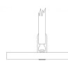 Profilé U (9,5mm) de base pour parois séparatrices 199cm