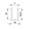 Profilé U (7 mm) de recouvrement parois séparatrices 199cm