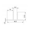 Profilé T (9,5mm) de base pour parois séparatrices 199cm