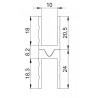 Profilé d'emboîtement mâle 10mm 99cm