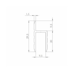 h-profiel 9,5mm 99cm