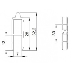 Easy Case Schließprofil male 199 cm