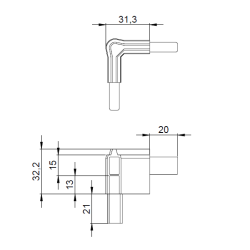 Easy case coin pour profilé d'emboîtement mâle