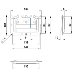 Recessed handle medium