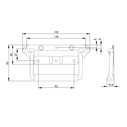 Sprung flight case drop handle galvanised