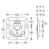 Medium recessed butterfly latch, with spring