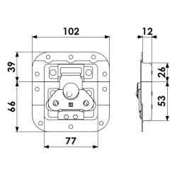 Butterfly latch medium "automatic", cranked